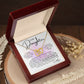 To My Daughter - Closed My Eyes interlocking hear necklace