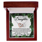 To My Beautiful Daughter-Leaf interlocking hear necklace