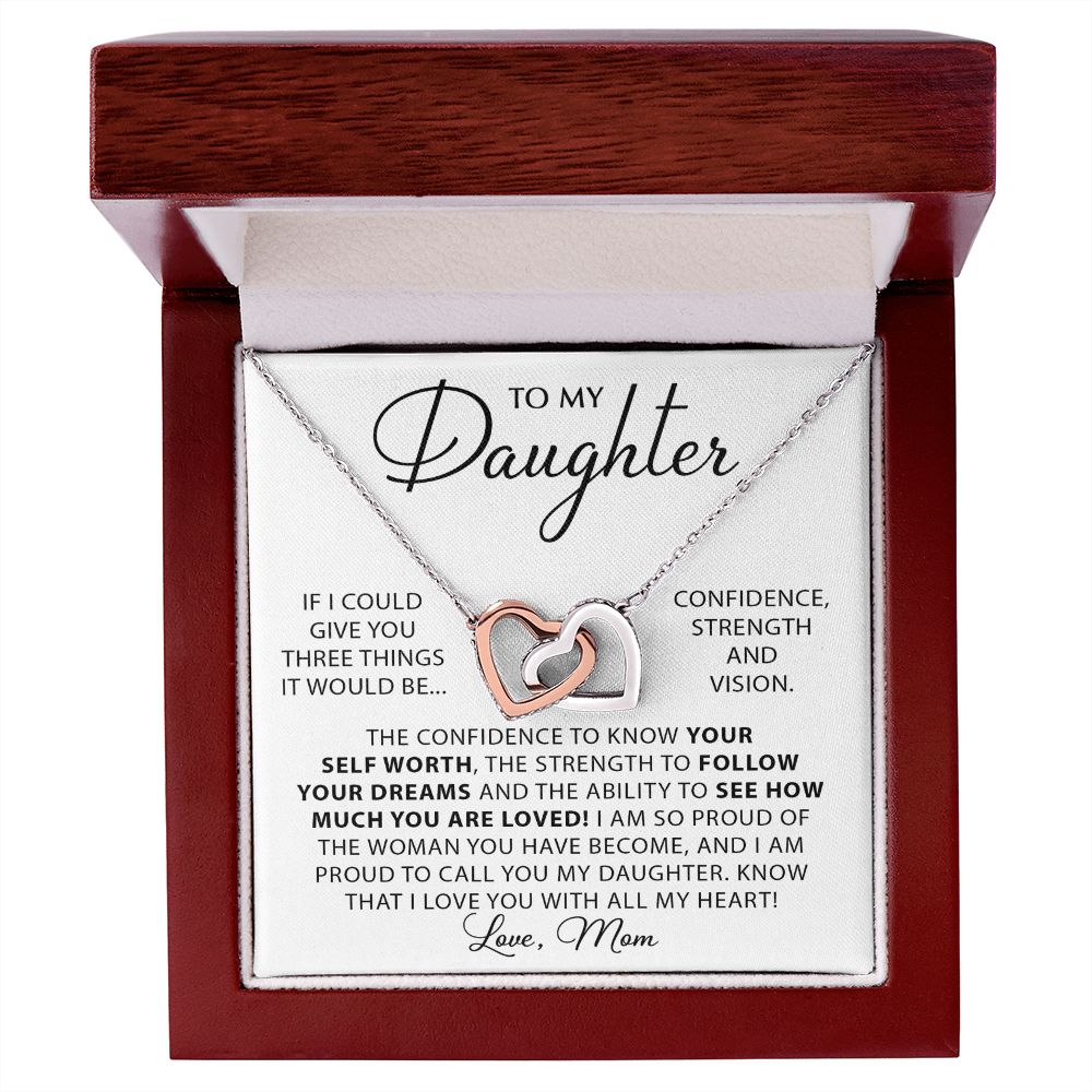 Forever And Always - To My Daughter interlocking hear necklace
