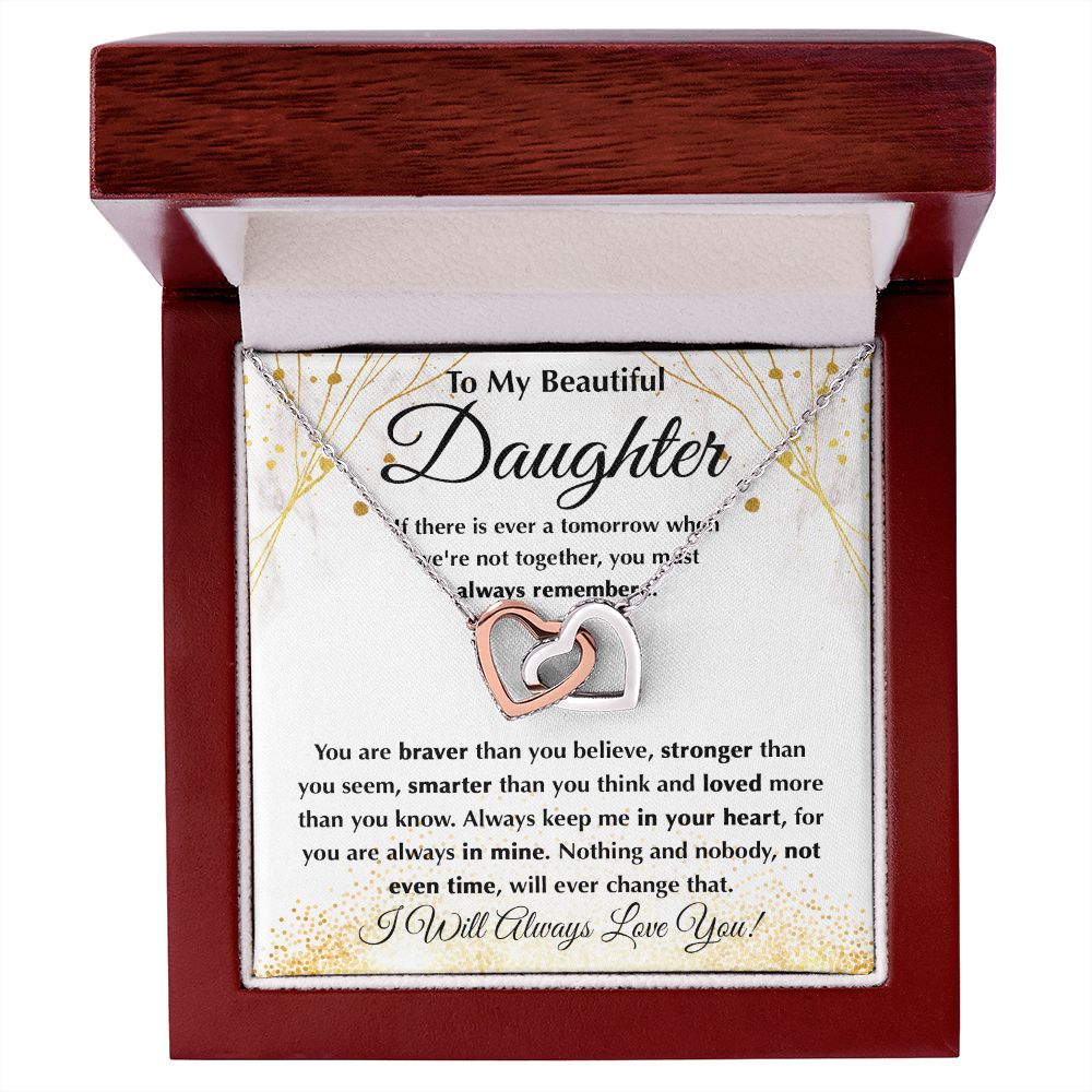 Beautiful Daughter - Braver Than You Believe interlocking hear necklace