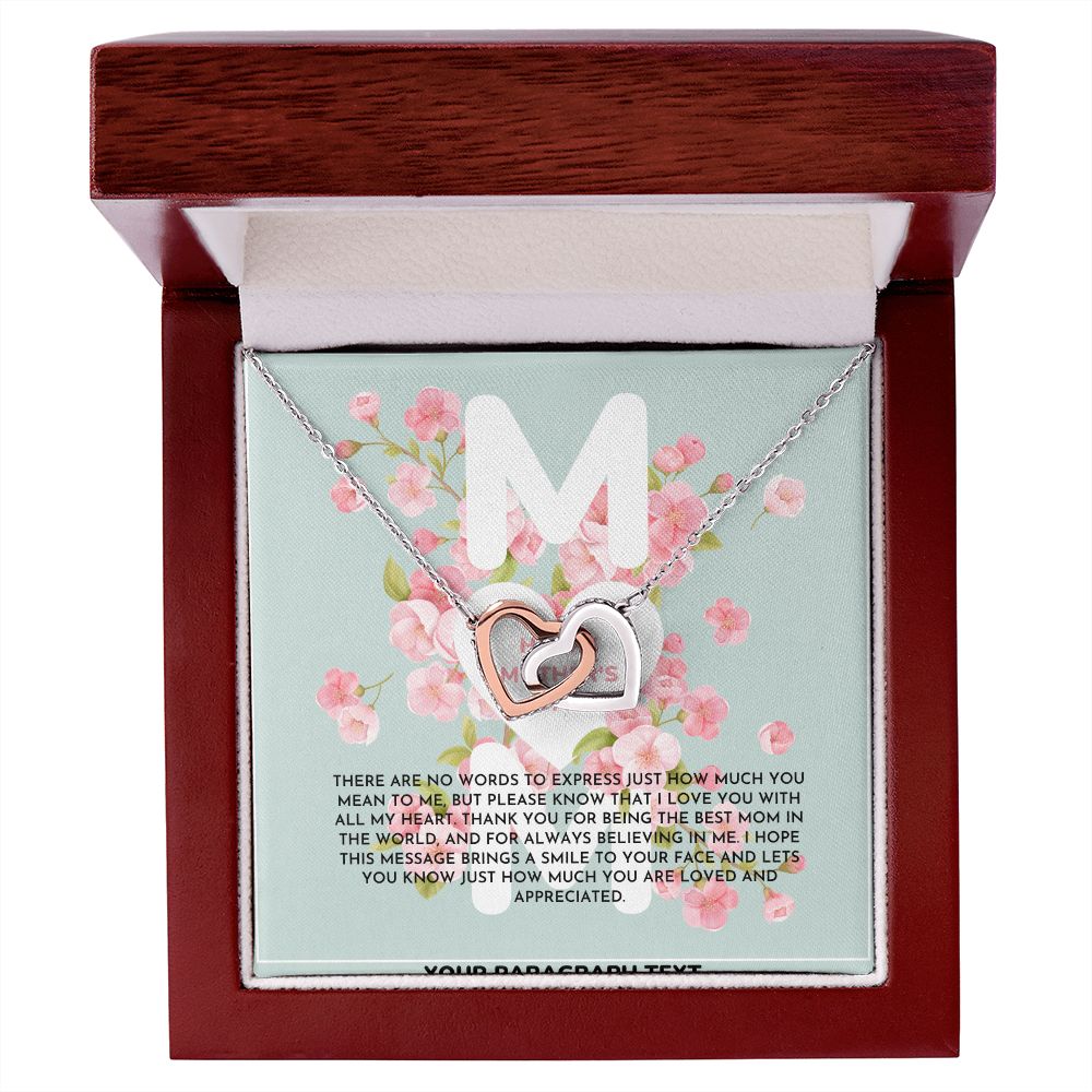 Blue and Pink Floral Spring Mother's Day Card (1000 × 1000 px) interlocking hear necklace