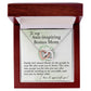 To My Awe-Inspiring Bonus Mom interlocking hear necklace