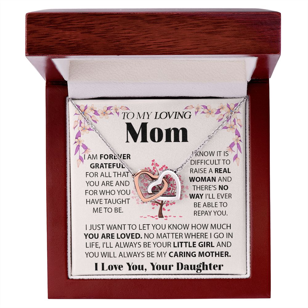 Loving Mom interlocking hear necklace