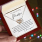 To My Loving Mom interlocking hear necklace