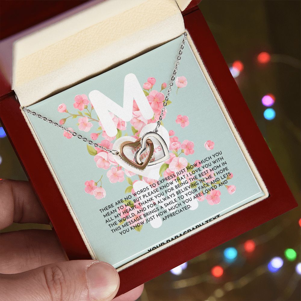 Blue and Pink Floral Spring Mother's Day Card (1000 × 1000 px) interlocking hear necklace