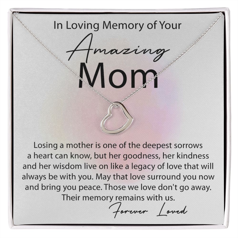 Loving Memory Mom Delicate Heart necklace