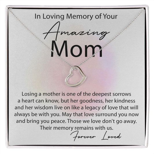 Loving Memory Mom Delicate Heart necklace