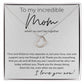 To My Incredible Mom Delicate Heart necklace