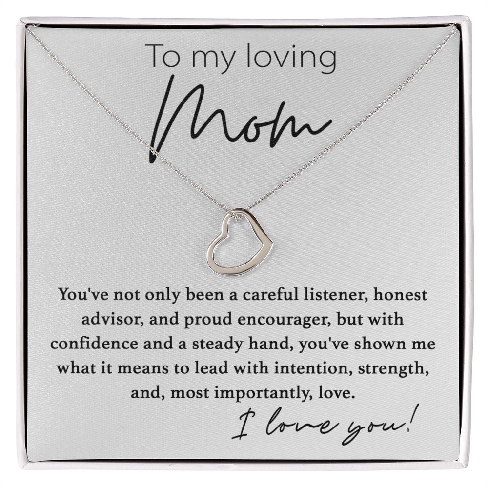 To My Loving Mom Delicate Heart necklace