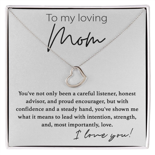 To My Loving Mom Delicate Heart necklace