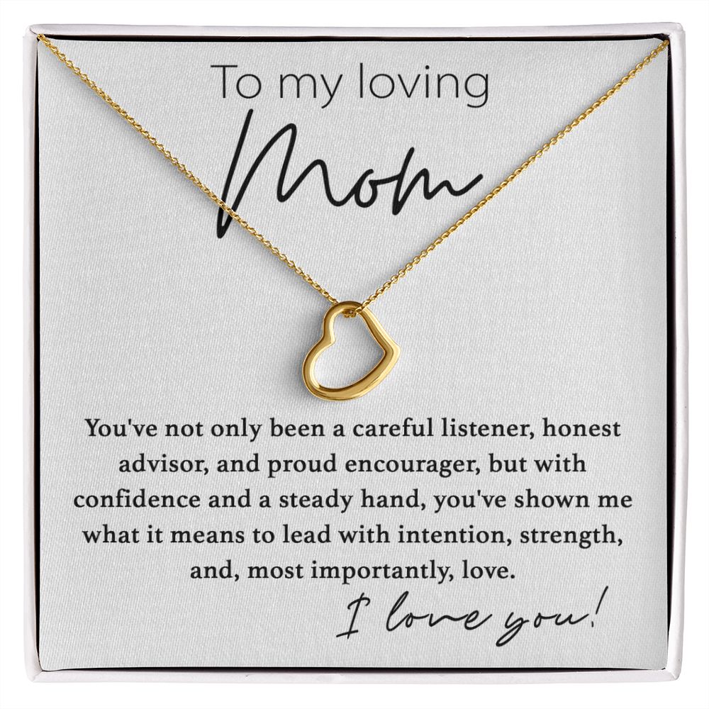To My Loving Mom Delicate Heart necklace