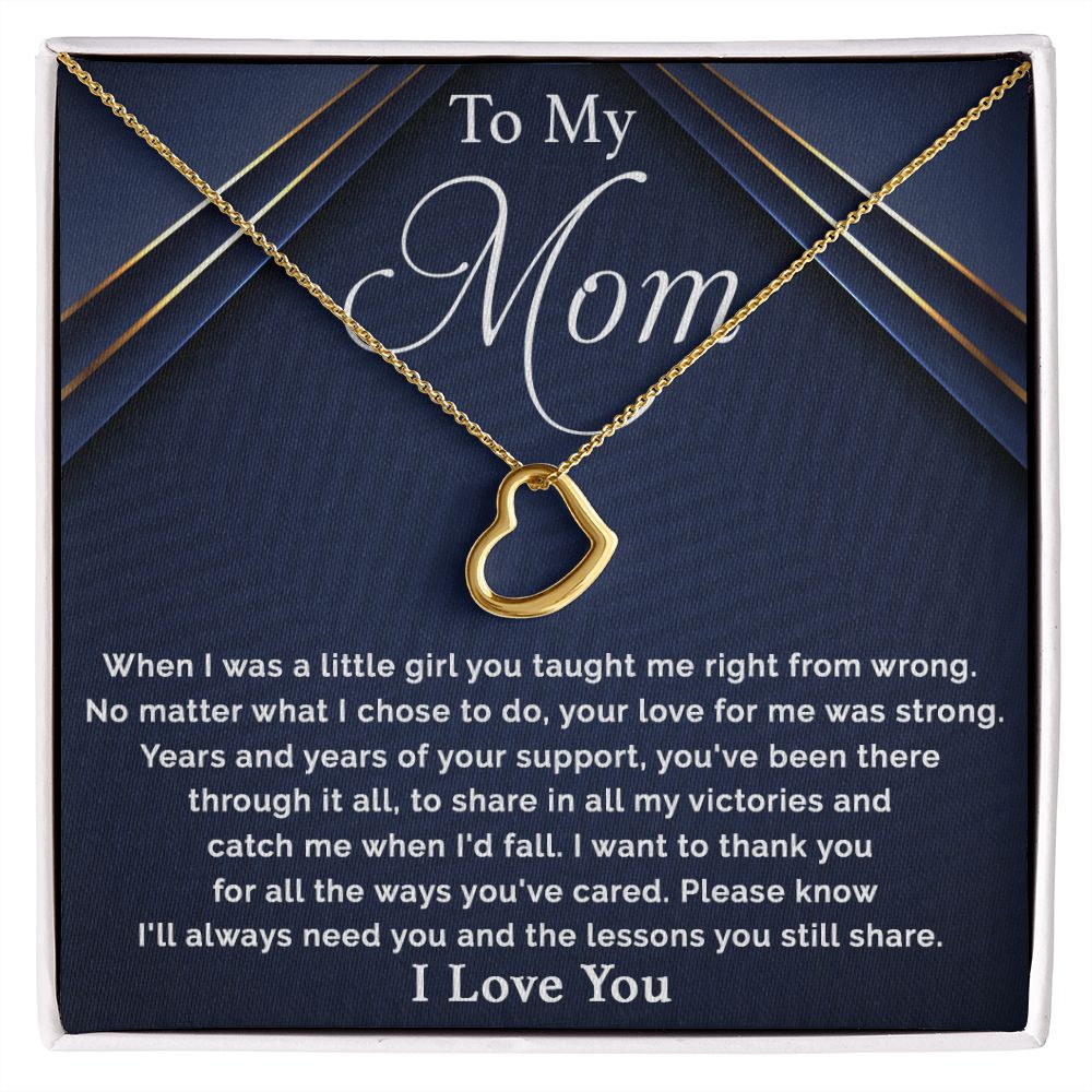 To My Mom - I Want To Thank You For All Delicate Heart necklace