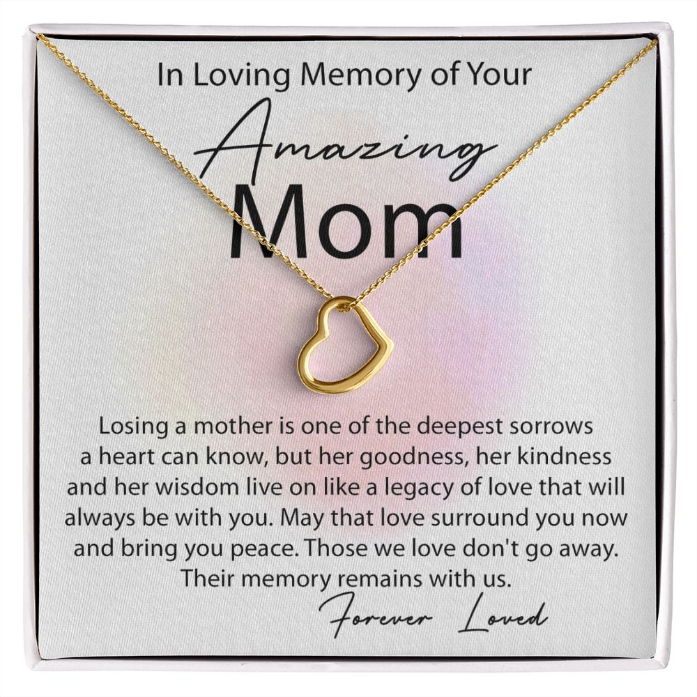 Loving Memory Mom Delicate Heart necklace