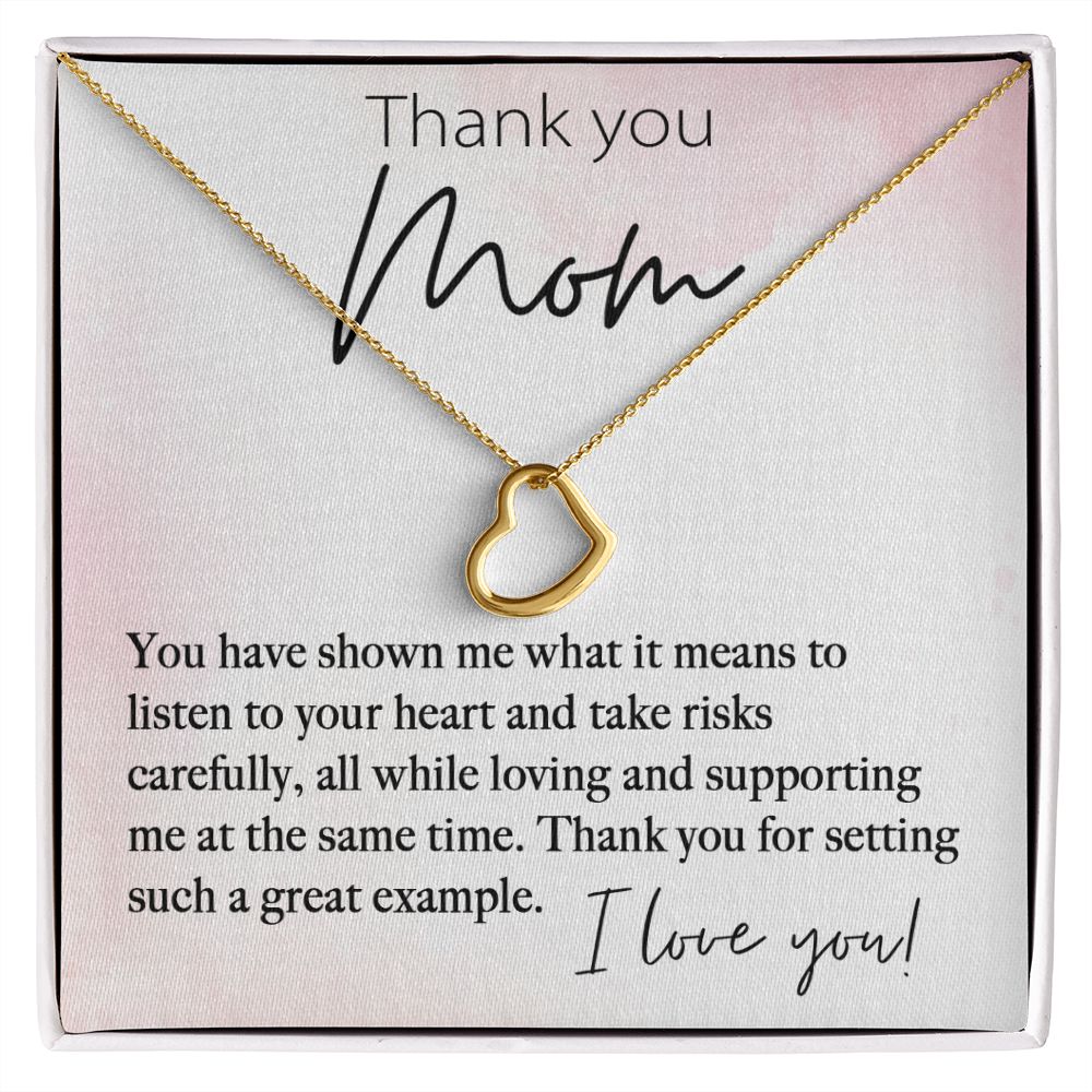 Thank You Mom Delicate Heart necklace