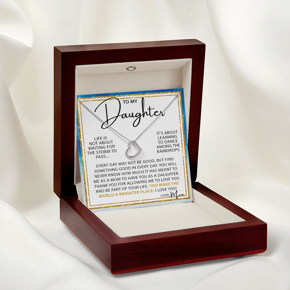 Dance In The Rain - To My Daughter Delicate Heart necklace