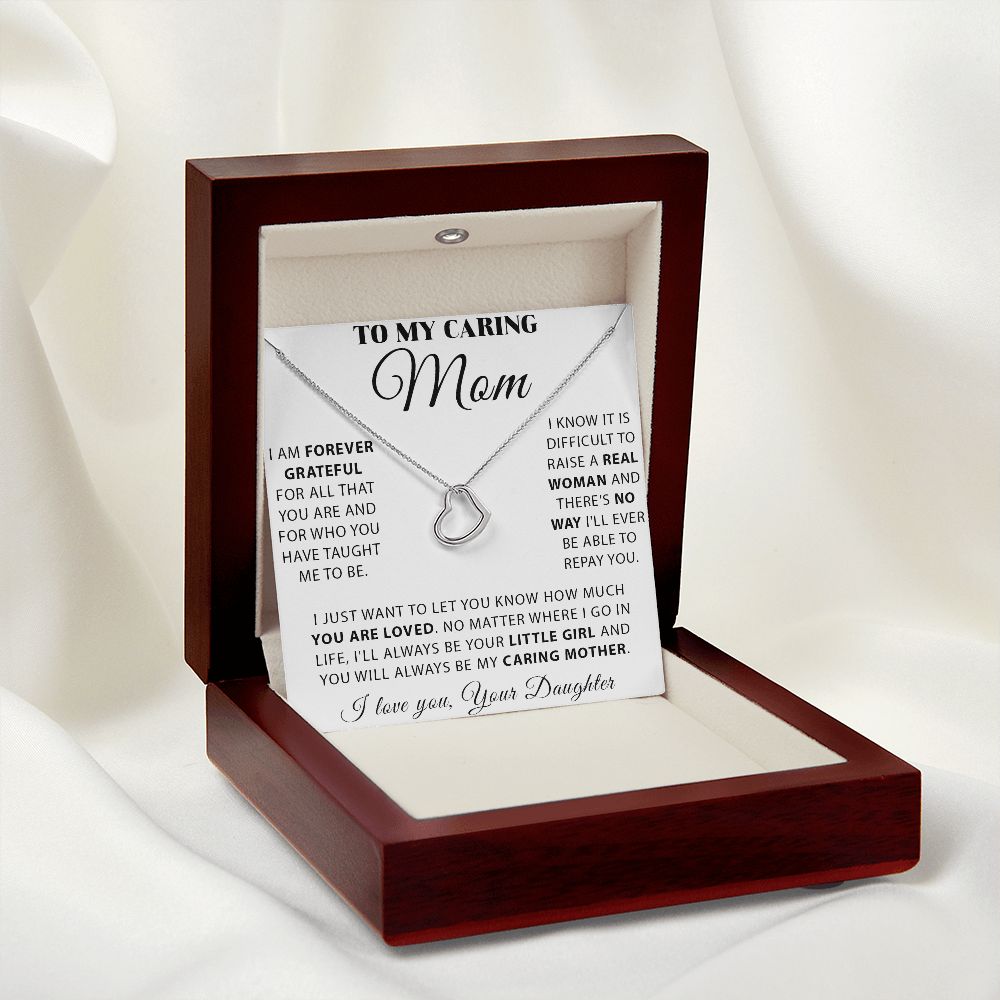 Mom - Forever Grateful Delicate Heart necklace