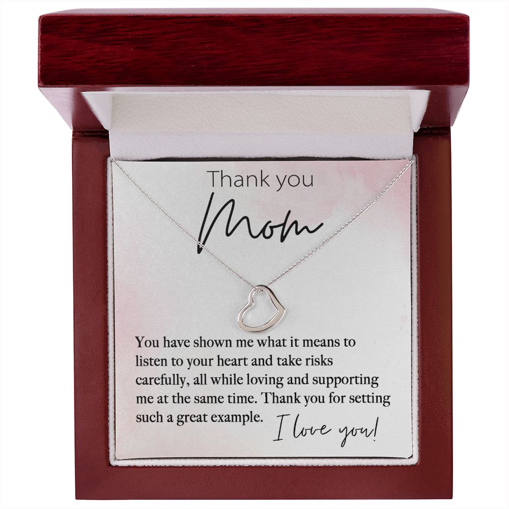 Thank You Mom Delicate Heart necklace