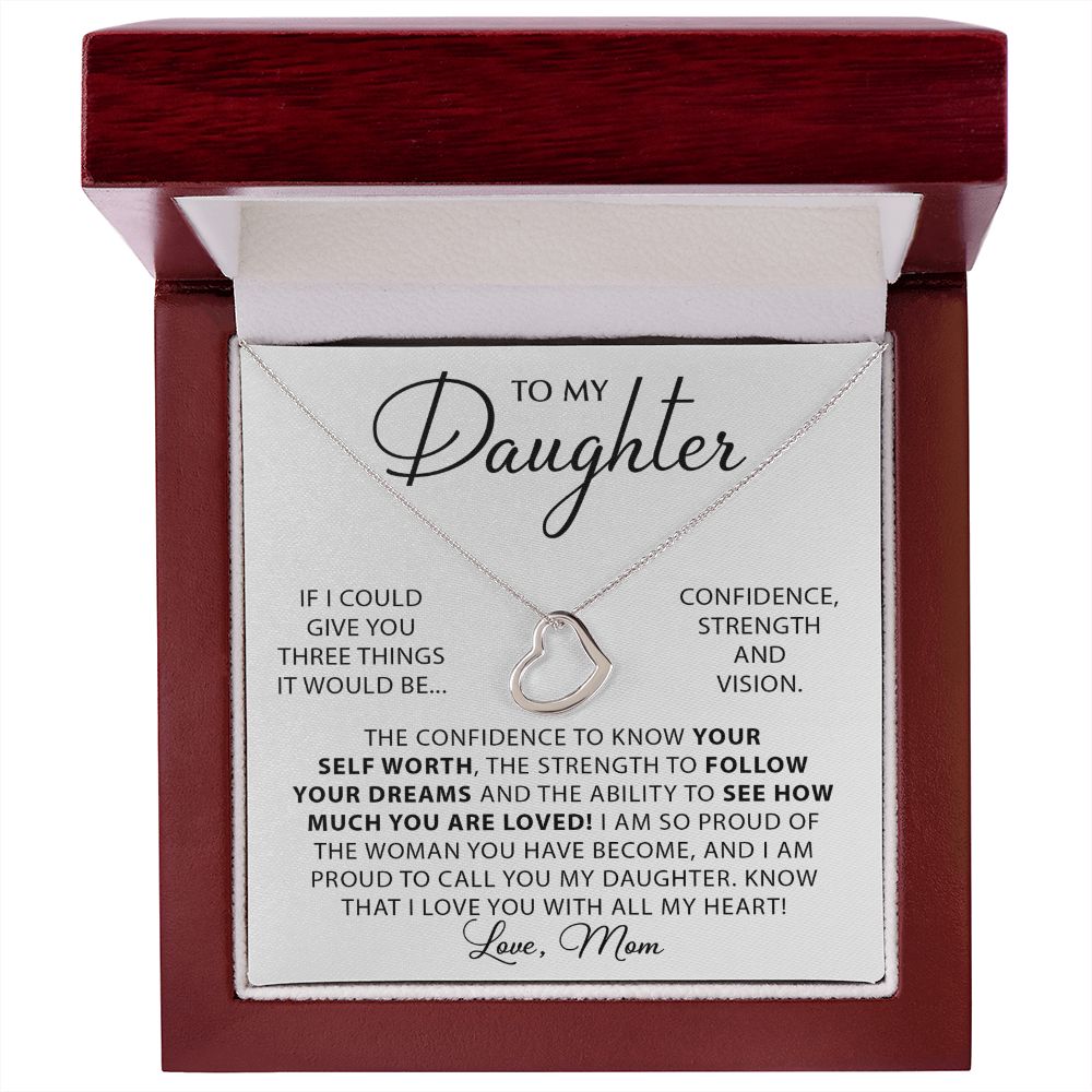 Forever And Always - To My Daughter Delicate Heart necklace