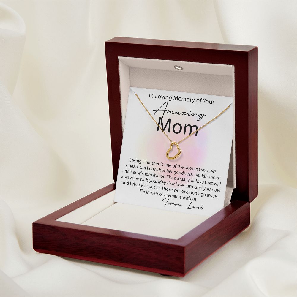 Loving Memory Mom Delicate Heart necklace