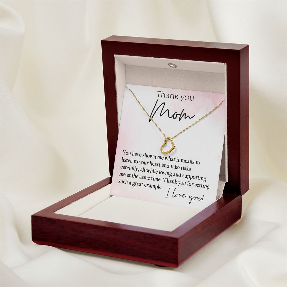 Thank You Mom Delicate Heart necklace