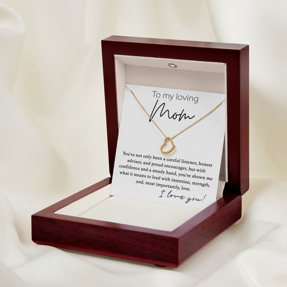To My Loving Mom Delicate Heart necklace