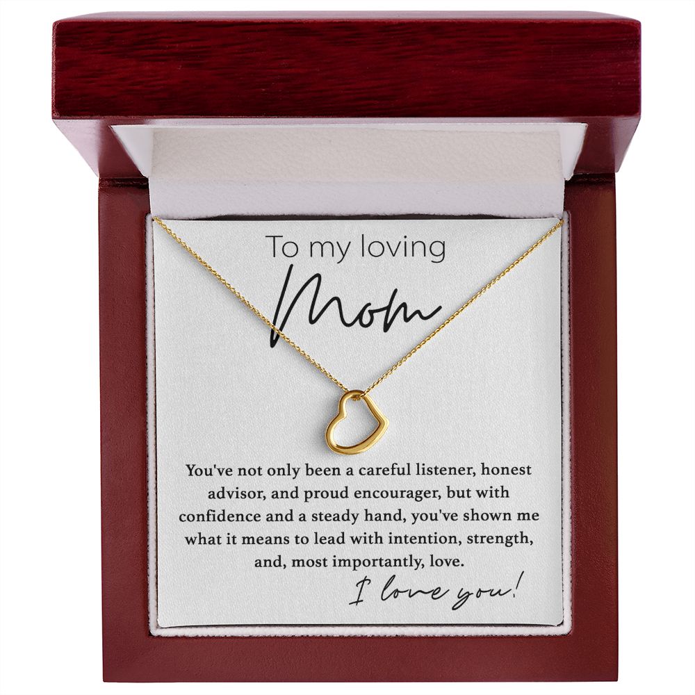 To My Loving Mom Delicate Heart necklace