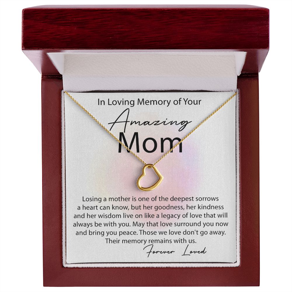 Loving Memory Mom Delicate Heart necklace