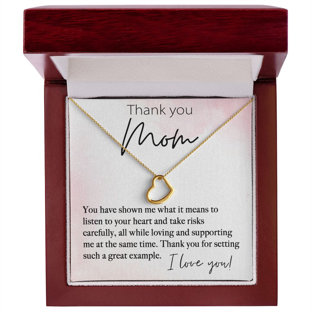 Thank You Mom Delicate Heart necklace