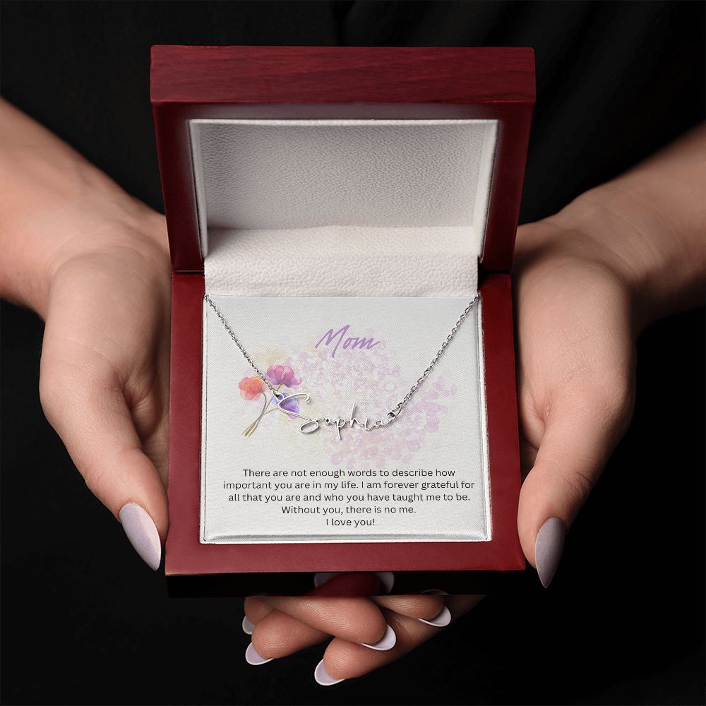 Mom, signature necklace