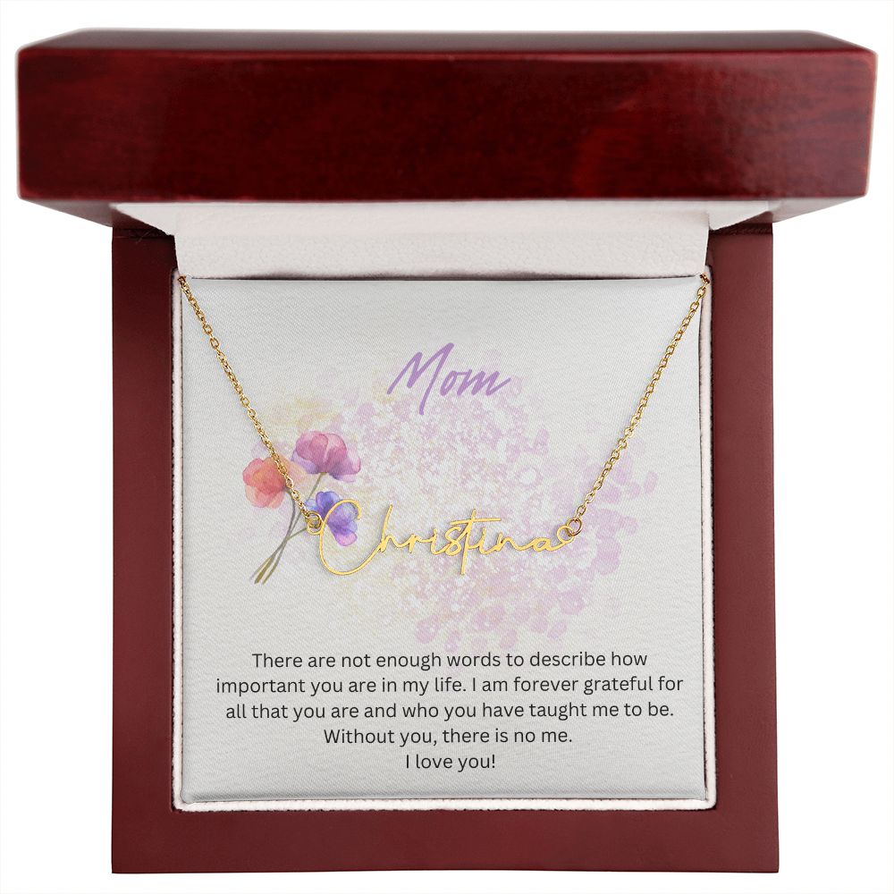 Mom, signature necklace