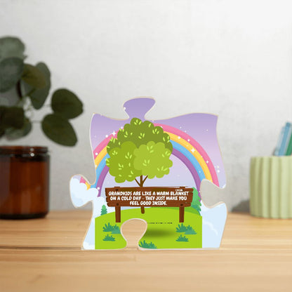 Printed Acrylic Puzzle Plaque - grandkids